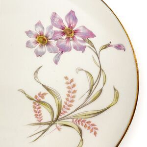 Seltmann Weiden Salad Plate Porcelain K Bavaria Purple Flowers Gold Trim 7.5"